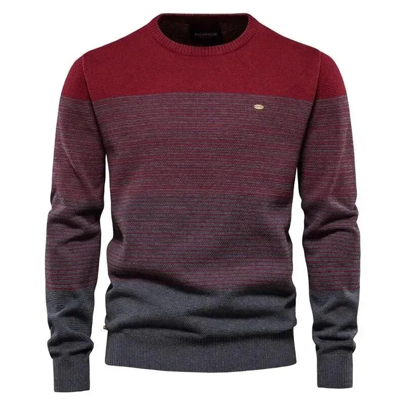 Spliced Cotton Sweater