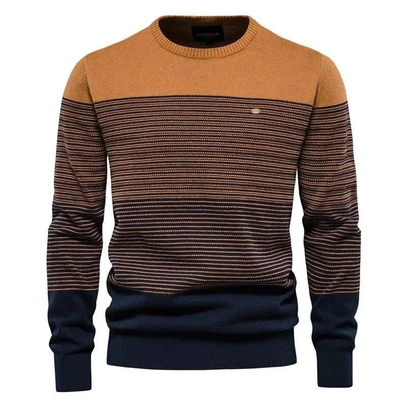 Spliced Cotton Sweater