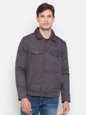 Spykar Black Polyester Regular Fit Jacket For Men
