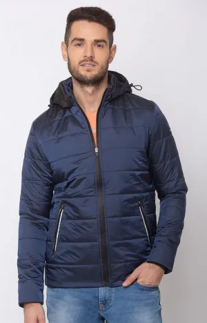 Spykar Blue Polyester Straight Fit Jacket For Men