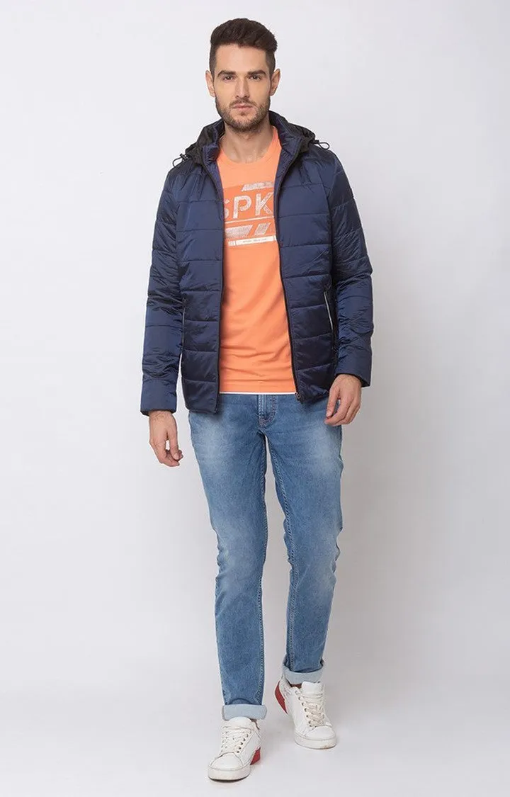 Spykar Blue Polyester Straight Fit Jacket For Men