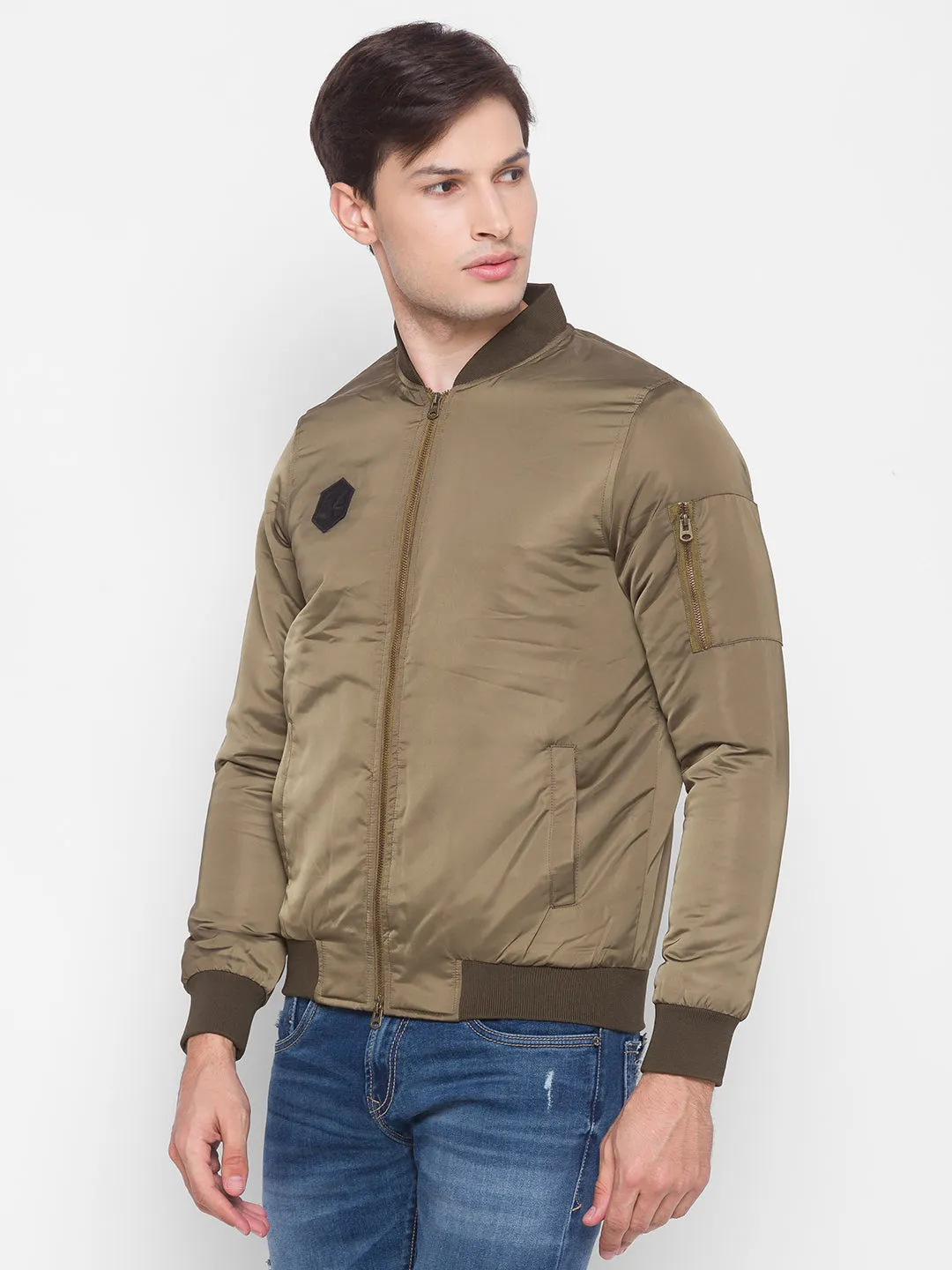 Spykar Green Polyester Men Jacket