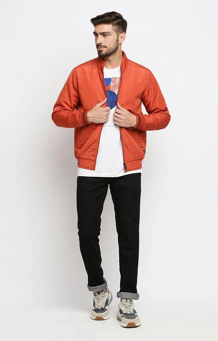 Spykar Orange Polyester Men Jacket