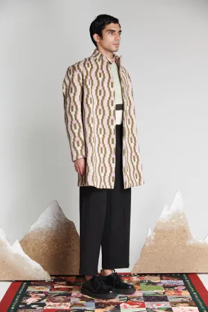 Stagger Knit Mid-length Coat