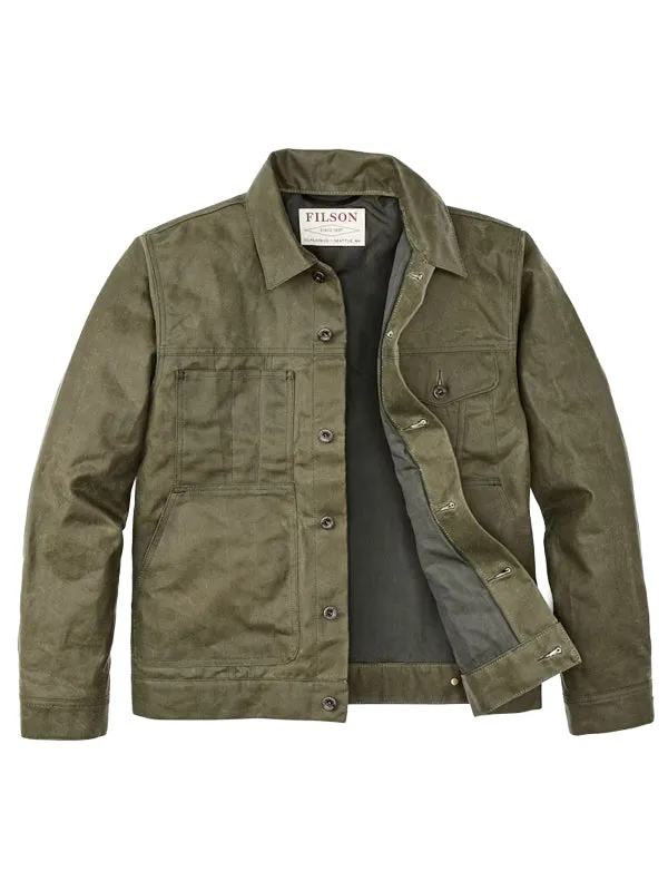 Tin Cloth Short Lined Cruiser Jacket: Military Green