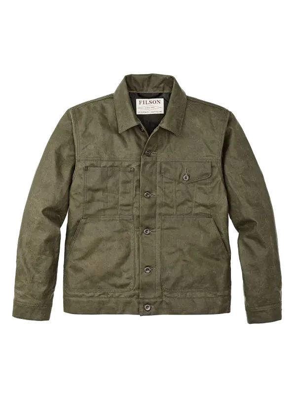 Tin Cloth Short Lined Cruiser Jacket: Military Green