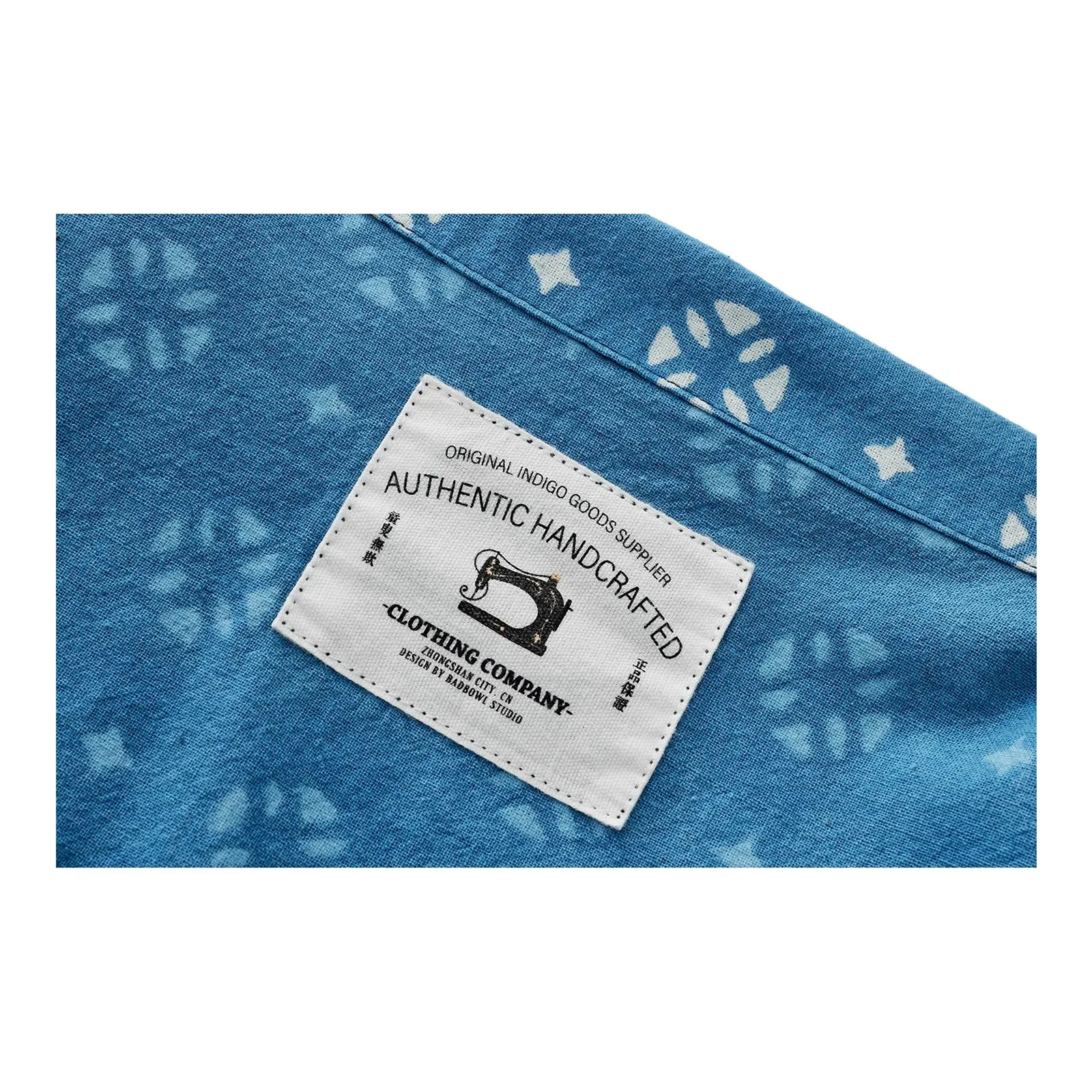 Vintage Cuban Style Indigo Print Shirt