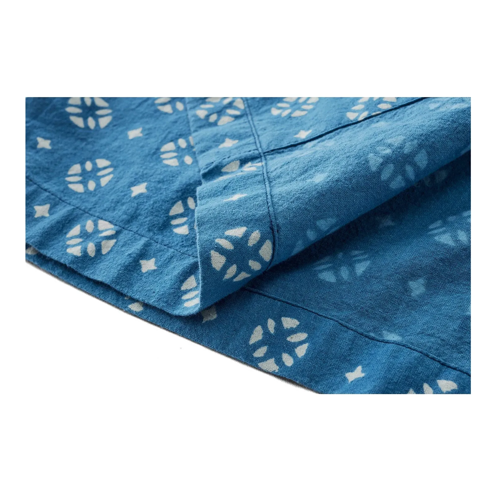 Vintage Cuban Style Indigo Print Shirt
