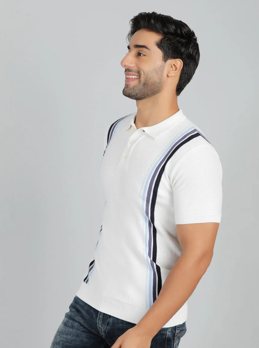 White Solid Slim Fit Winter T-Shirt | JadeBlue