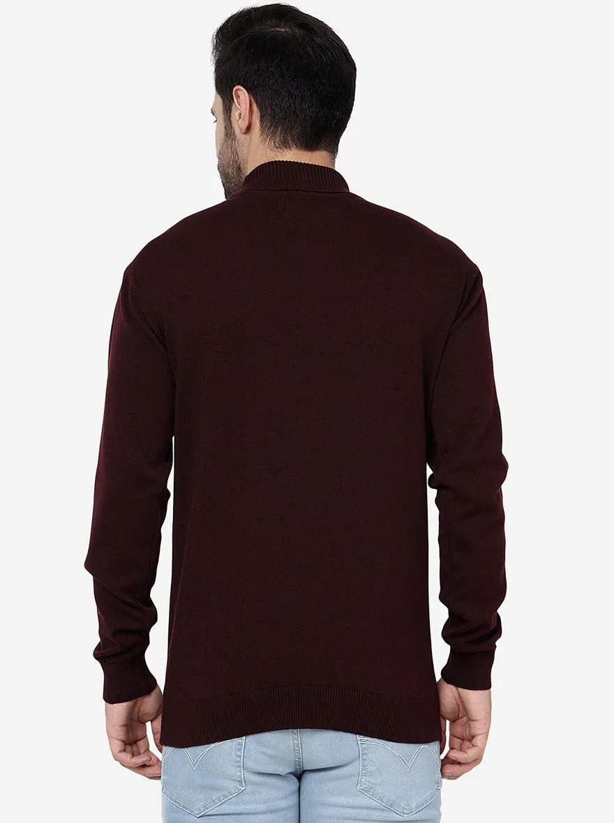 Wine Solid Slim Fit T-Shirt | JadeBlue