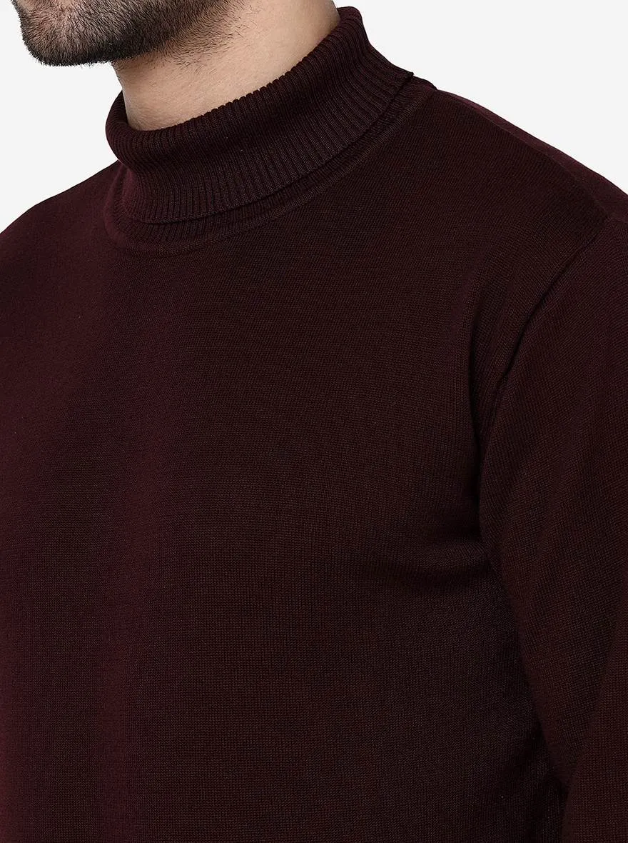 Wine Solid Slim Fit T-Shirt | JadeBlue