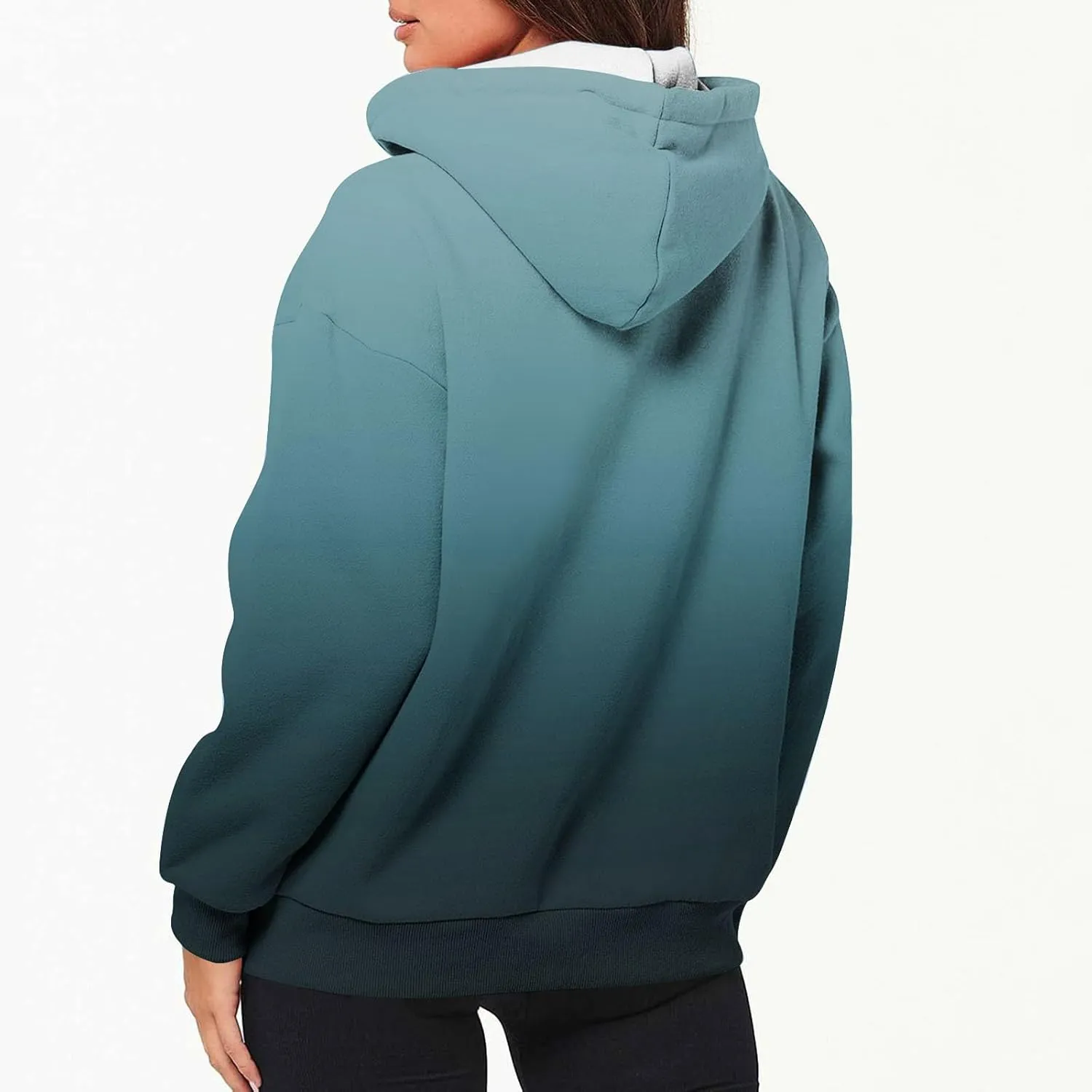 Womens Full Zip Up Sweatshirts Tid Dye Print Hoodies Long Sleeve Casual Jackets Winter Outfits 2024 With Pockets