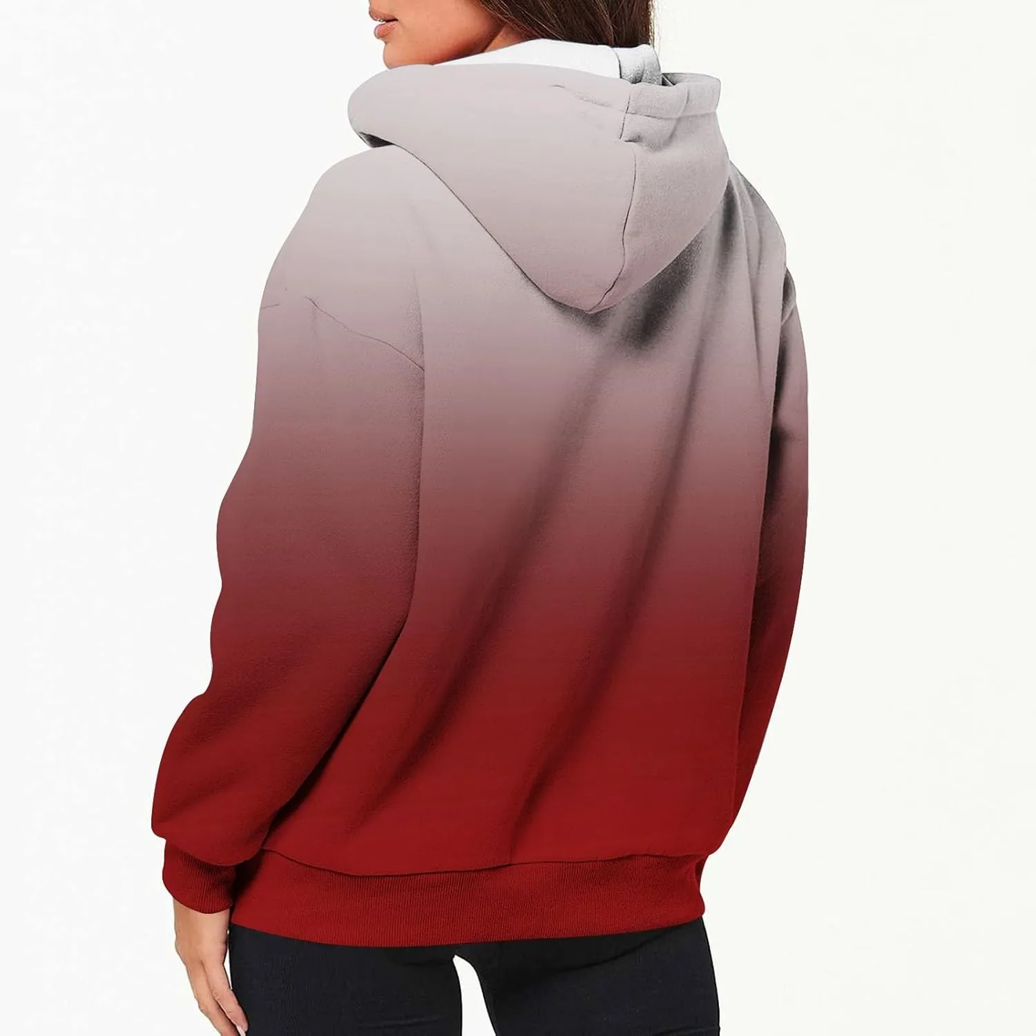 Womens Full Zip Up Sweatshirts Tid Dye Print Hoodies Long Sleeve Casual Jackets Winter Outfits 2024 With Pockets